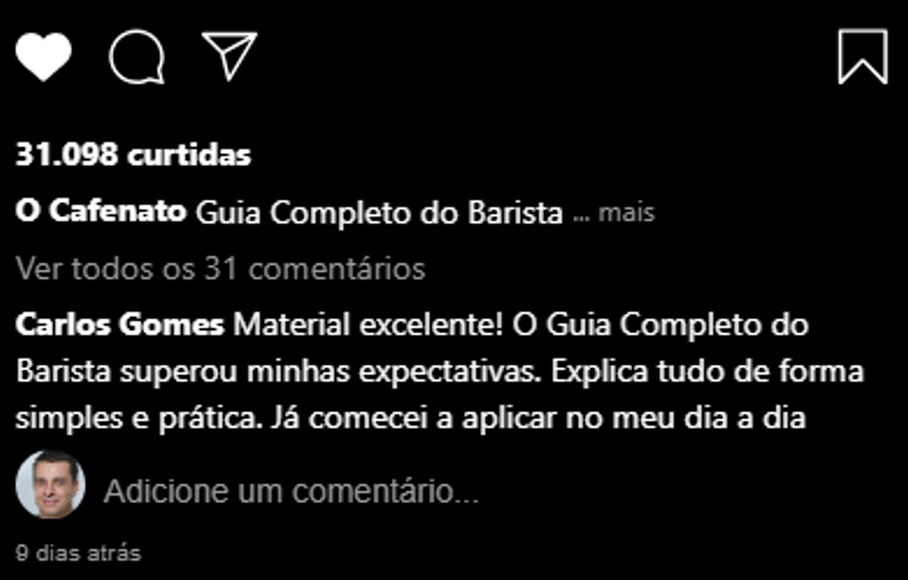 Depoimento de entusiasta de café